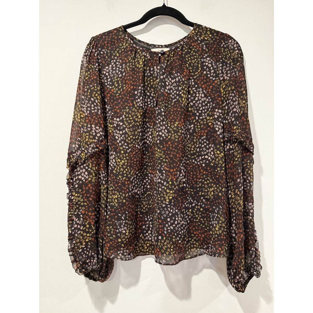 Joie Leaf Print Top Womens Small 100% Silk Lightweight Work Travel Vacation